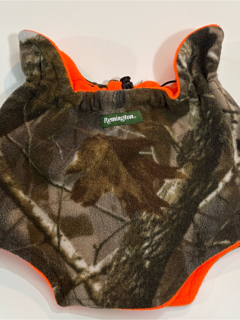 Remington Kids Camo Fleece Neck Gaiter with Blaze Orange Trim